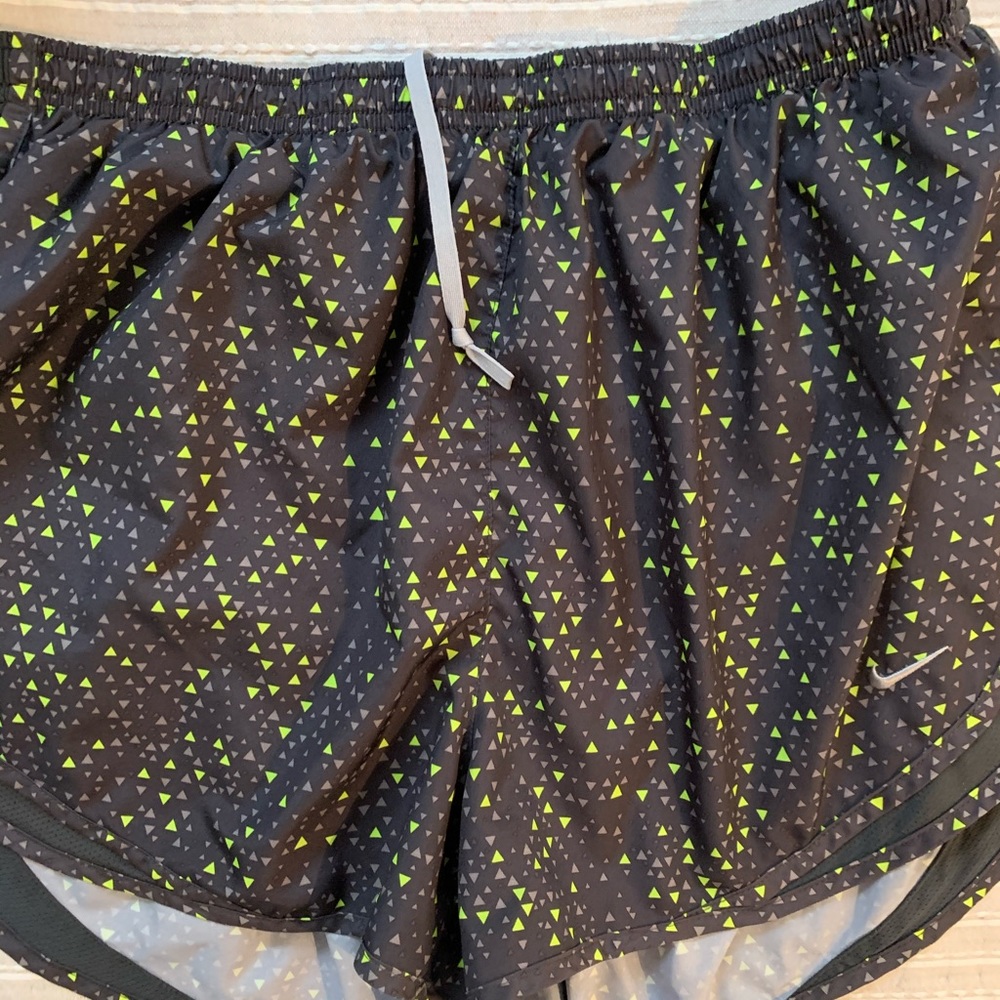 Black (w/gray and green) Nike Tempo Running Shorts